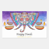 Sticker Rectangulaire Joyeux Diwali (Devant)