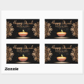 Sticker Rectangulaire Joyeux Diwali (Feuille)