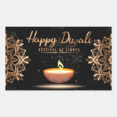Sticker Rectangulaire Joyeux Diwali (Devant)