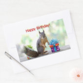Sticker Rectangulaire Joyeux écureuil d'anniversaire (Enveloppe)