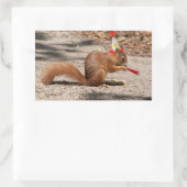 Sticker Rectangulaire Joyeux écureuil d'anniversaire (Sac)