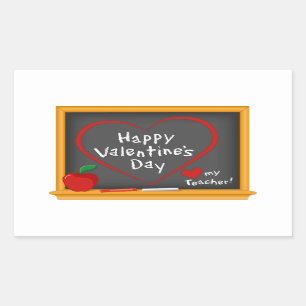 Sticker Rectangulaire Joyeux enseignant de la Saint-Valentin