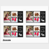 Sticker Rectangulaire Joyeux et brillant rennes de Noël et ajouter des p (Feuille)