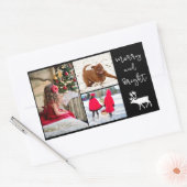 Sticker Rectangulaire Joyeux et brillant rennes de Noël et ajouter des p (Enveloppe)