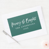 Sticker Rectangulaire Joyeux et brillant texte de script moderne Noël (Enveloppe)