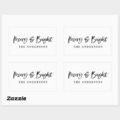 Sticker Rectangulaire Joyeux et brillant texte de script moderne Noël (Feuille)