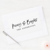 Sticker Rectangulaire Joyeux et brillant texte de script moderne Noël (Enveloppe)