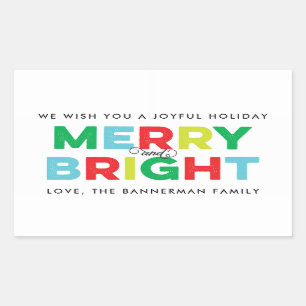 Sticker Rectangulaire Joyeux et lumineux cadeau fait sur commande de