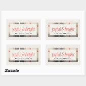 Sticker Rectangulaire Joyeux et lumineux Cosy Winter Plaid Holiday Cadea (Feuille)