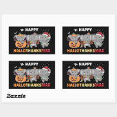 Sticker Rectangulaire Joyeux Hallothanksmas Elephant Christmas Elephant (Feuille)