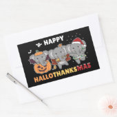 Sticker Rectangulaire Joyeux Hallothanksmas Elephant Christmas Elephant (Enveloppe)