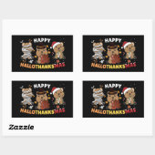 Sticker Rectangulaire Joyeux Hallothanksmas Quokka Christmas Holiday Squ (Feuille)