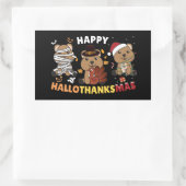 Sticker Rectangulaire Joyeux Hallothanksmas Quokka Christmas Holiday Squ (Sac)