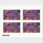 Sticker Rectangulaire Joyeux Halloween à plat sur fond violet  (Feuille)