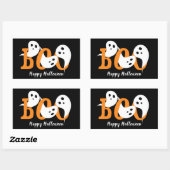 Sticker Rectangulaire Joyeux Halloween Boo Ghosts Black (Feuille)