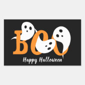 Sticker Rectangulaire Joyeux Halloween Boo Ghosts Black (Devant)
