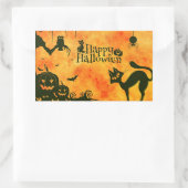 Sticker Rectangulaire Joyeux Halloween Citrouille Jack-o'-lantern Black (Sac)