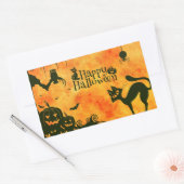 Sticker Rectangulaire Joyeux Halloween Citrouille Jack-o'-lantern Black (Enveloppe)