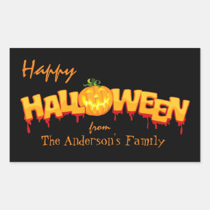 Sticker Rectangulaire Joyeux Halloween personnalisé