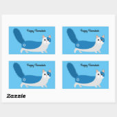 Sticker Rectangulaire Joyeux Hanoukka Kitty Cat (Feuille)