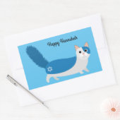 Sticker Rectangulaire Joyeux Hanoukka Kitty Cat (Enveloppe)