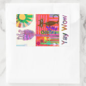 Sticker Rectangulaire Joyeux jardin de fleurs de chats Sunshine (Sac)