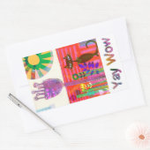 Sticker Rectangulaire Joyeux jardin de fleurs de chats Sunshine (Enveloppe)