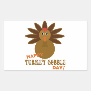 Sticker Rectangulaire Joyeux Jour de la grogne turque Thanksgiving