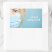 Sticker Rectangulaire Joyeux jour des médecins Vous êtes apprécié (Sac)