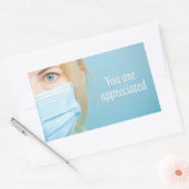 Sticker Rectangulaire Joyeux jour des médecins Vous êtes apprécié (Enveloppe)