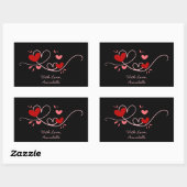 Sticker Rectangulaire Joyeux Jour des Valentines (Feuille)