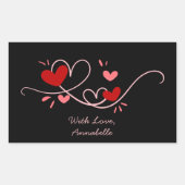 Sticker Rectangulaire Joyeux Jour des Valentines (Devant)