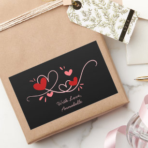 Sticker Rectangulaire Joyeux Jour des Valentines