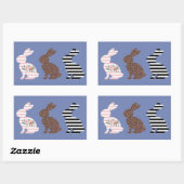 Sticker Rectangulaire Joyeux lapin de lapin léopard de Pâques (Feuille)