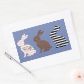 Sticker Rectangulaire Joyeux lapin de lapin léopard de Pâques (Enveloppe)