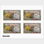 Sticker Rectangulaire Joyeux lapins de Pâques (Feuille)