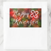 Sticker Rectangulaire Joyeux luminaires Kwanzaa Bokeh Umoja (Sac)
