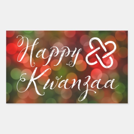 Sticker Rectangulaire Joyeux luminaires Kwanzaa Bokeh Umoja (Devant)