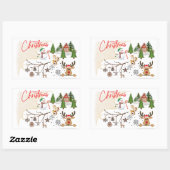 Sticker Rectangulaire Joyeux Noël (Feuille)