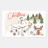 Sticker Rectangulaire Joyeux Noël (Devant)