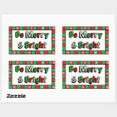 Sticker Rectangulaire Joyeux Noël (Feuille)