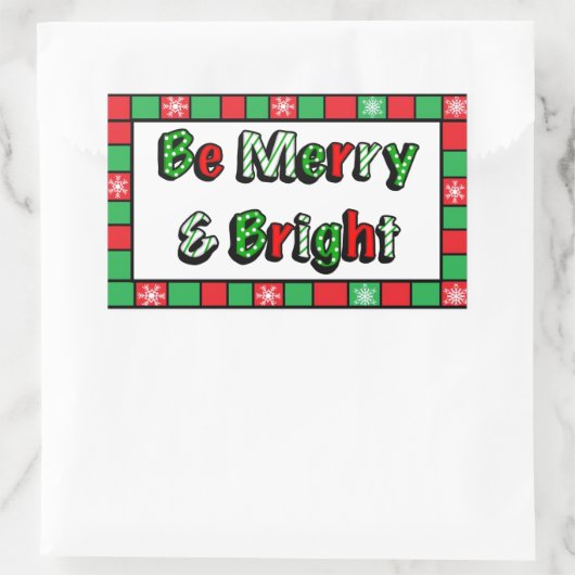 Sticker Rectangulaire Joyeux Noël (Sac)