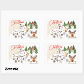 Sticker Rectangulaire Joyeux Noël (Feuille)