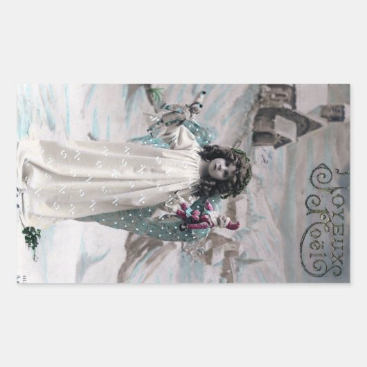 Sticker Rectangulaire Joyeux Noel (Devant)