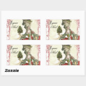 Sticker Rectangulaire Joyeux Noel (Feuille)