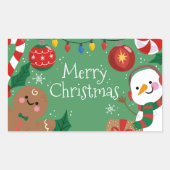 Sticker Rectangulaire Joyeux Noël (Devant)