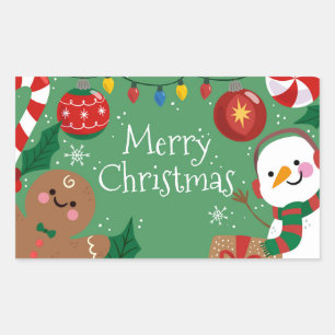 Sticker Rectangulaire Joyeux Noël