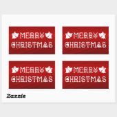 Sticker Rectangulaire Joyeux Noël (Feuille)