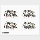 Sticker Rectangulaire Joyeux Noël (Feuille)