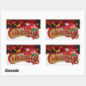 Sticker Rectangulaire Joyeux Noël (Feuille)